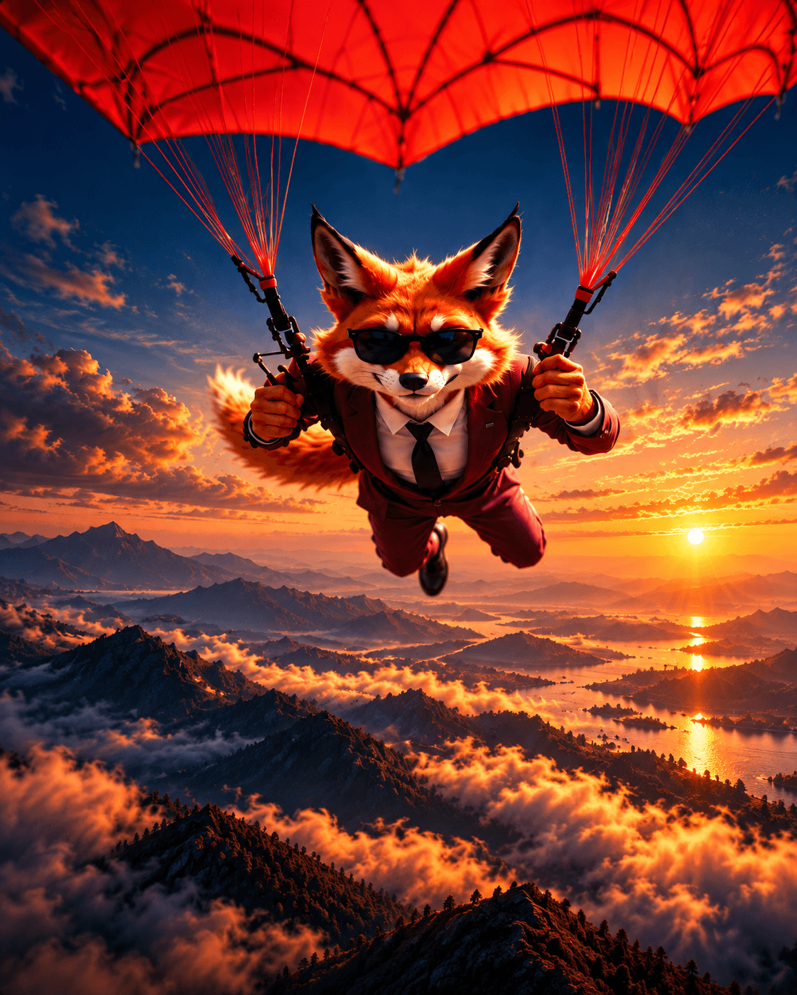 CashFox CFOX fox parachuting, representing meme culture combined with a mining strategy